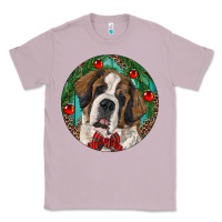 Lilac Christmas St. Bernard Classic Tee - RanaPortraitStore