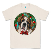 Natural Christmas St. Bernard Classic Tee - RanaPortraitStore