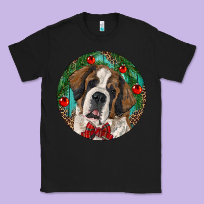 Christmas St. Bernard Classic Tee Designed By Ranaportraitstore