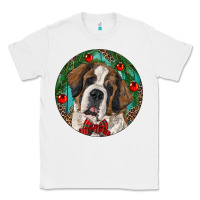 White Christmas St. Bernard Classic Tee - RanaPortraitStore