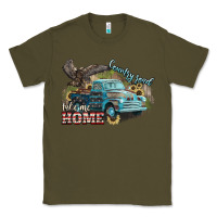 Army Green Truck USA country road take me home 4th of july Classic Tee - HowdyJamesFarm
