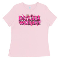 Bubblegum Pink Breast Cancer Daycare Worker Ladies Tee - texasbilliewilder