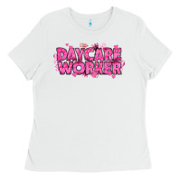 White Breast Cancer Daycare Worker Ladies Tee - texasbilliewilder
