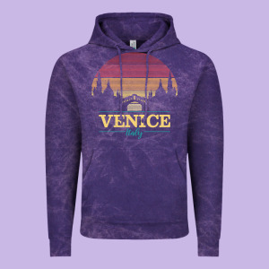 Venice Italy   Vintage Retro Italian Travel Souvenir Gift Pullover Hoo Vintage Hoodie Designed By Longcreatives