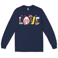 Navy Easter Day Love Easter Long Sleeve Tee - OliviaCreatesArt