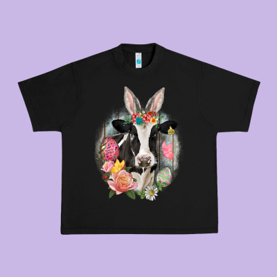 Happy Easter Cow Easter Day Urban Heavy Tee Designed By Cowgirlartshop
