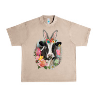 French Oak Happy Easter Cow Easter Day Urban Heavy Tee - CowGirlArtShop