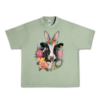 Oil Green Happy Easter Cow Easter Day Urban Heavy Tee - CowGirlArtShop