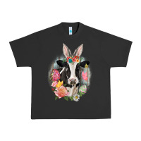 Pigment Black Happy Easter Cow Easter Day Urban Heavy Tee - CowGirlArtShop