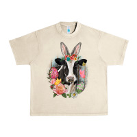 Sandshell Happy Easter Cow Easter Day Urban Heavy Tee - CowGirlArtShop