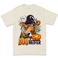 Bone Boo Heifer Cow with Halloween Premium Tee - texasbilliewilder