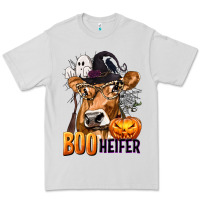 Dove Grey Boo Heifer Cow with Halloween Premium Tee - texasbilliewilder