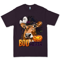 Plum Boo Heifer Cow with Halloween Premium Tee - texasbilliewilder