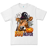 White Boo Heifer Cow with Halloween Premium Tee - texasbilliewilder