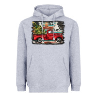 Heather Grey christmas truck Heavyweight Hoodie - BarkalooDesign