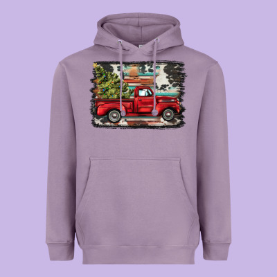 Christmas Truck Heavyweight Hoodie Designed By Barkaloodesign
