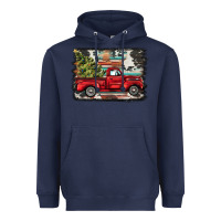 Navy christmas truck Heavyweight Hoodie - BarkalooDesign