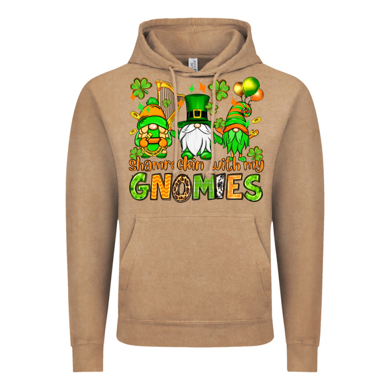 St. Patrick's Day Shamrockin' With My Gnomies Vintage Hoodie by OliviaCreatesArt | Teevron