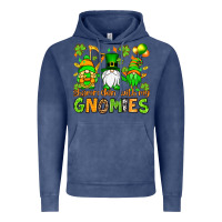 Vintage Denim St. Patrick's Day shamrockin' with my gnomies Vintage Hoodie - OliviaCreatesArt