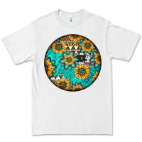 White Round western pattern Premium Tee - Jasminsmagicworld