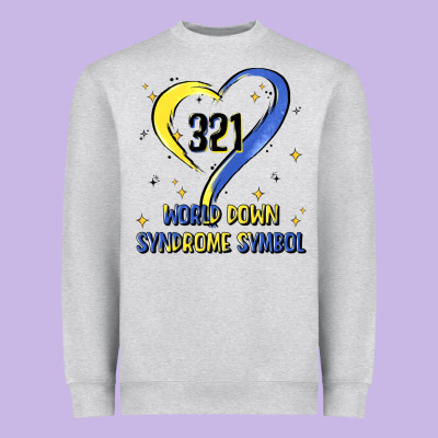 World Down Syndrome Symbol Heavyweight Sweatshirt Designed By Artiststas