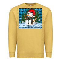 Antique Gold snowy christmas snowman Premium Sweatshirt - BarkalooDesign