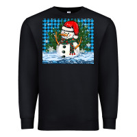 Black snowy christmas snowman Premium Sweatshirt - BarkalooDesign