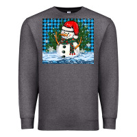 Charcoal Heather snowy christmas snowman Premium Sweatshirt - BarkalooDesign