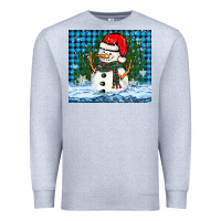 Heather Grey snowy christmas snowman Premium Sweatshirt - BarkalooDesign