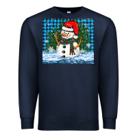 Navy snowy christmas snowman Premium Sweatshirt - BarkalooDesign