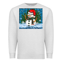 Oatmeal Heather snowy christmas snowman Premium Sweatshirt - BarkalooDesign