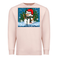Pale Pink snowy christmas snowman Premium Sweatshirt - BarkalooDesign