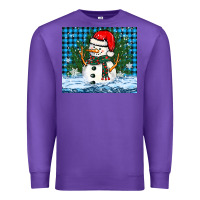 Purple snowy christmas snowman Premium Sweatshirt - BarkalooDesign