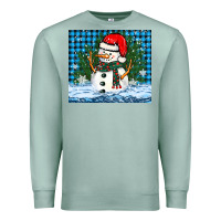 Seafoam snowy christmas snowman Premium Sweatshirt - BarkalooDesign