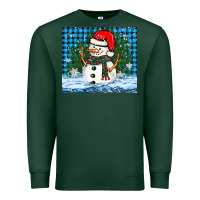 Sports Green snowy christmas snowman Premium Sweatshirt - BarkalooDesign