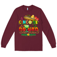 Burgundy Cinco de drinko Long Sleeve Tee - FaDigitalArtStudio