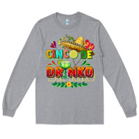 Heather Grey Cinco de drinko Long Sleeve Tee - FaDigitalArtStudio