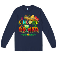 Navy Cinco de drinko Long Sleeve Tee - FaDigitalArtStudio