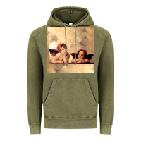 Vintage Olive angels gift raphael cupid cherubs art valentine angel Vintage Hoodie - longCreatives