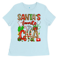 Baby Blue santa's favorite cma Ladies Tee - texasbilliewilder
