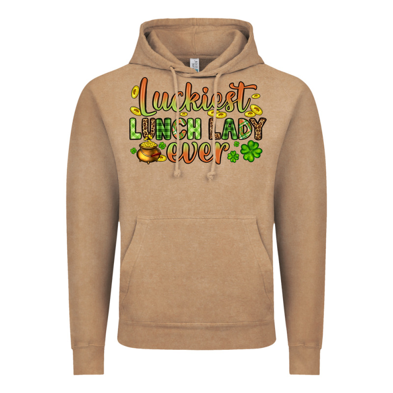 St. Patrick's Luckiest Lunch Lady Ever Vintage Hoodie by OliviaCreatesArt | Teevron