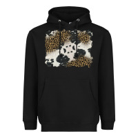 Black black and white cowhide background Heavyweight Hoodie - BarkalooDesign