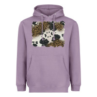 Lavender black and white cowhide background Heavyweight Hoodie - BarkalooDesign