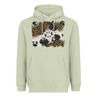 Matcha black and white cowhide background Heavyweight Hoodie - BarkalooDesign
