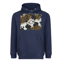 Navy black and white cowhide background Heavyweight Hoodie - BarkalooDesign