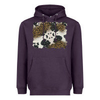 Plum black and white cowhide background Heavyweight Hoodie - BarkalooDesign