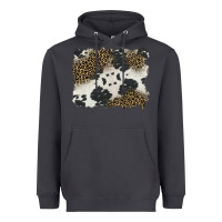Smoke black and white cowhide background Heavyweight Hoodie - BarkalooDesign