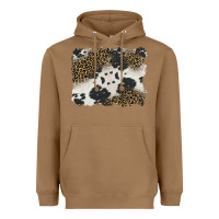 Toasted Coconut black and white cowhide background Heavyweight Hoodie - BarkalooDesign