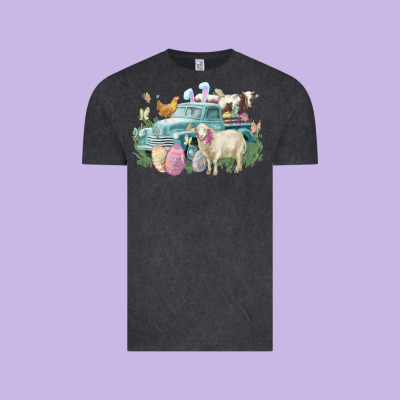 Easter Truck Farm Animals Easter Day Vintage Tee Designed By Howdyjamesfarm