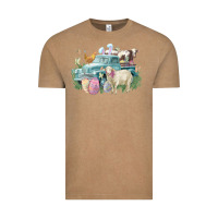 Vintage Coffee Easter truck farm animals Easter Day Vintage Tee - HowdyJamesFarm